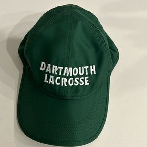DriFit feather light baseball cap. Dartmouth Lax embroidery lettering.